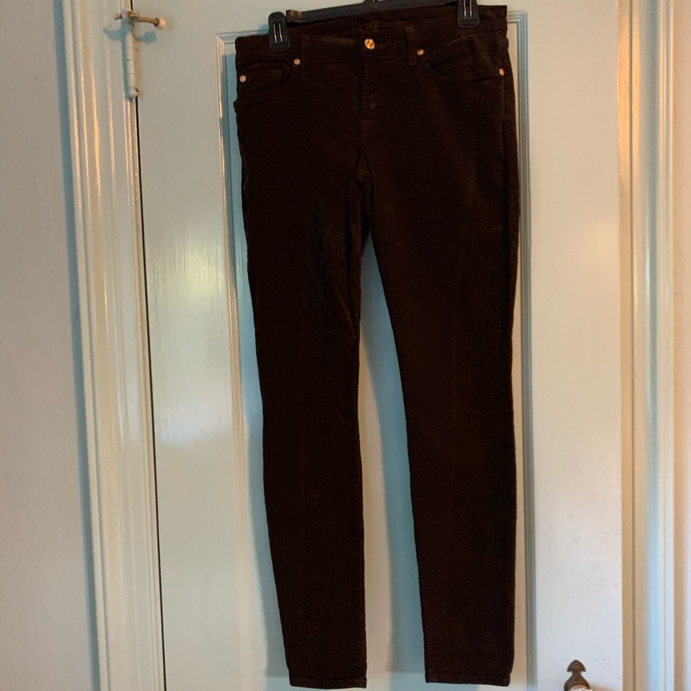7 for all mankind chocolate brown corduroy jeans.